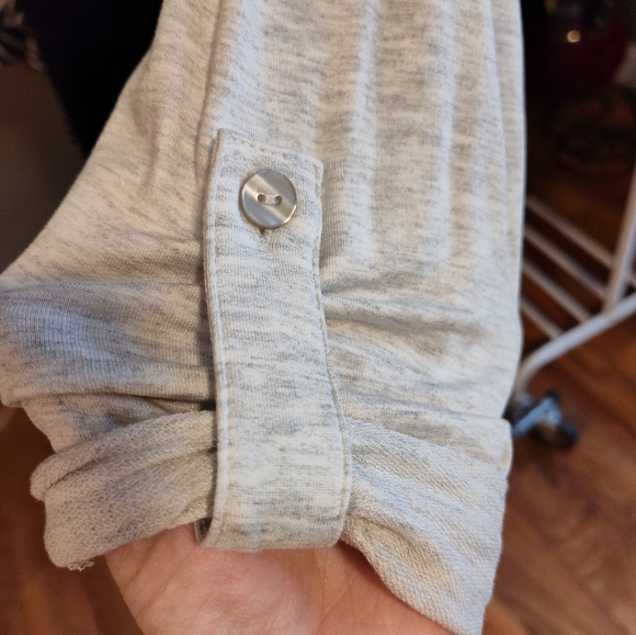 Oatmeal XL Cowl Neck 3/4 Sleeve Tunic - Picture 4 of 7